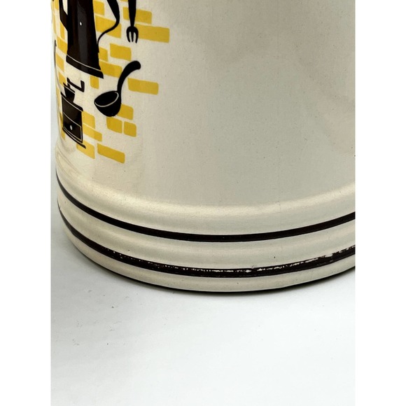 Vintage Ceramic MCM Set of 4 Canisters. Cream Brown and Yellow - Picture 13 of 14